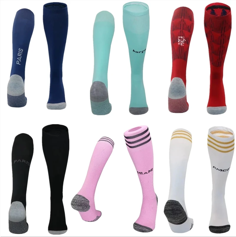 2023 24 Season European Club Soccer Socks Adults kids man Long Tube Football Sock City Towel Bottom Breathable Cotton Sock