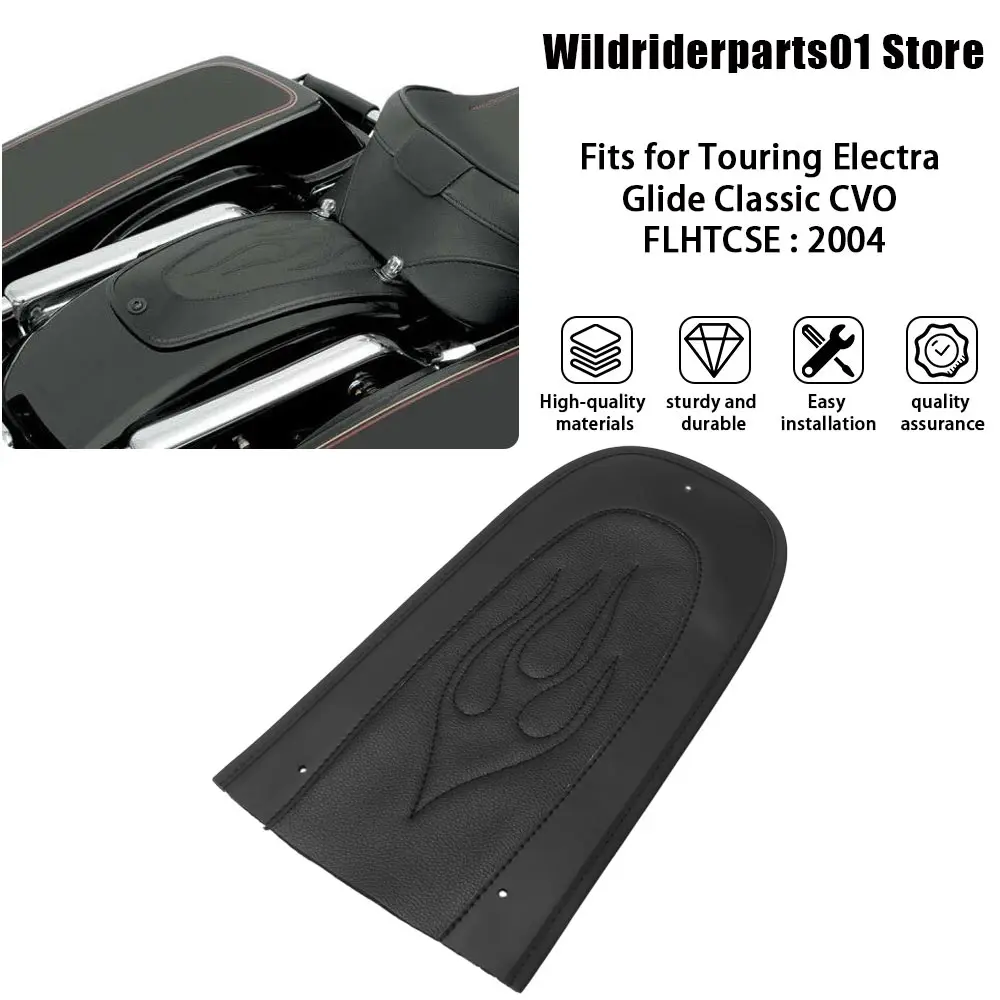 Motorcycle Part Flame Stitch PU Leather Rear Fender Bib Cover Pad For Touring Road Glide Custom CVO Anniversary FLTRXSE2 : 2013
