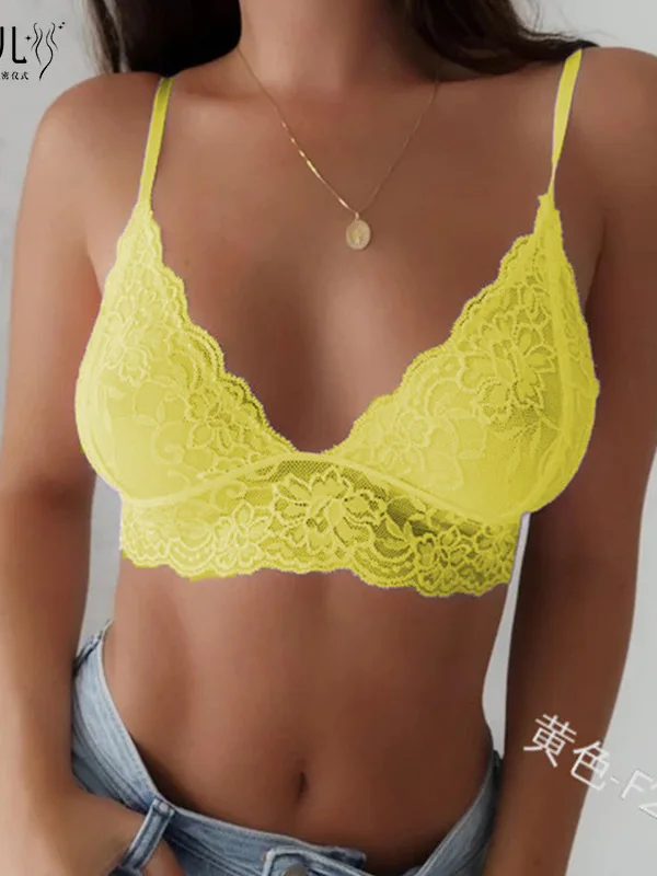 new women\'s korean sexy embroidery perspective fashion underwear lace push up bra top sexy sporta bras cute multicoloured  3YDI