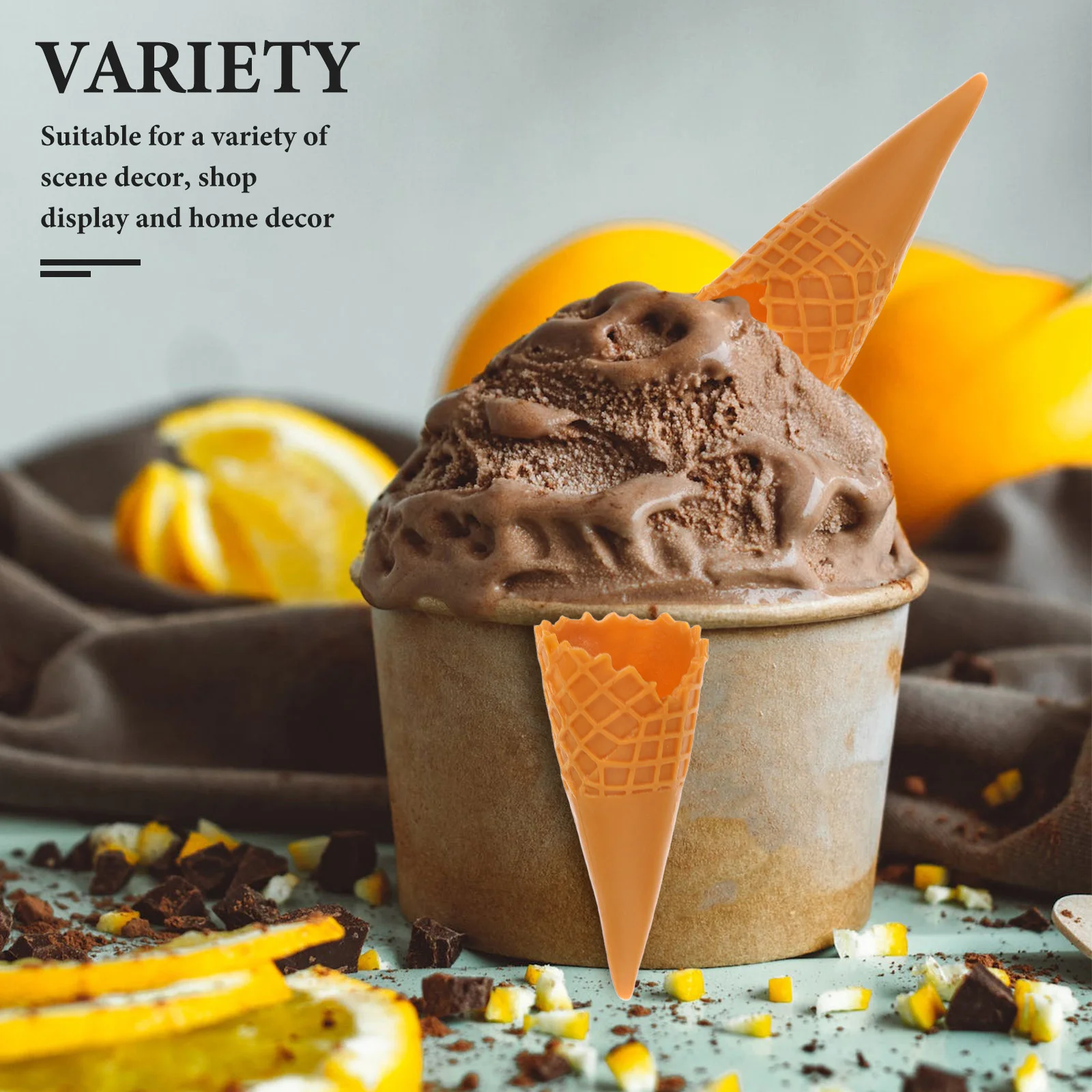 40 pçs mini cone de sorvete crocante waffle titular realista fingir comida para casa de bonecas suprimentos cozinha decorações festa verão