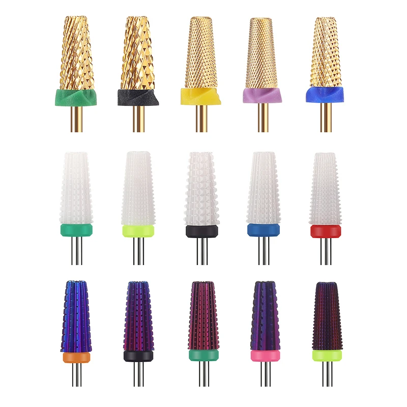 2024 카바이드 텅스텐 네일 드릴 비트, 밀링 커터용 매니큐어 드릴, 전기 드릴 기계용 세라믹 네일 드릴 비트, 5 in 1