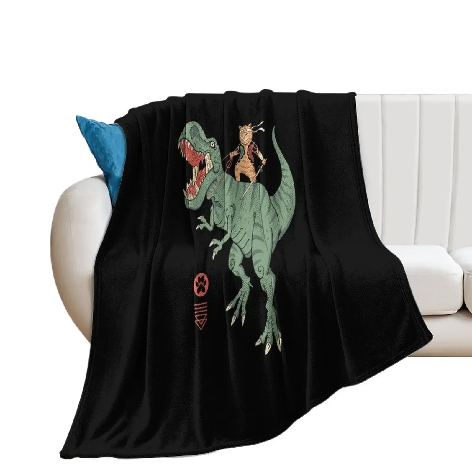 T-Rex Catana Throw Blanket Extra Large Throw manga Bed covers Blankets