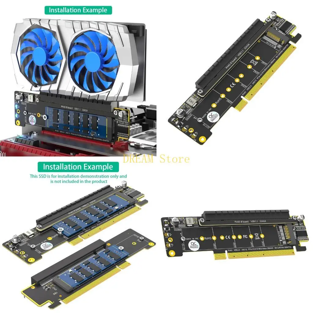 

PCIe4.0 Expansion Card Splitter X16 Slot Into Two X4 Connection PCIe x16 (x8) Adapter for M.2 NVMe Disk Multiple best sale