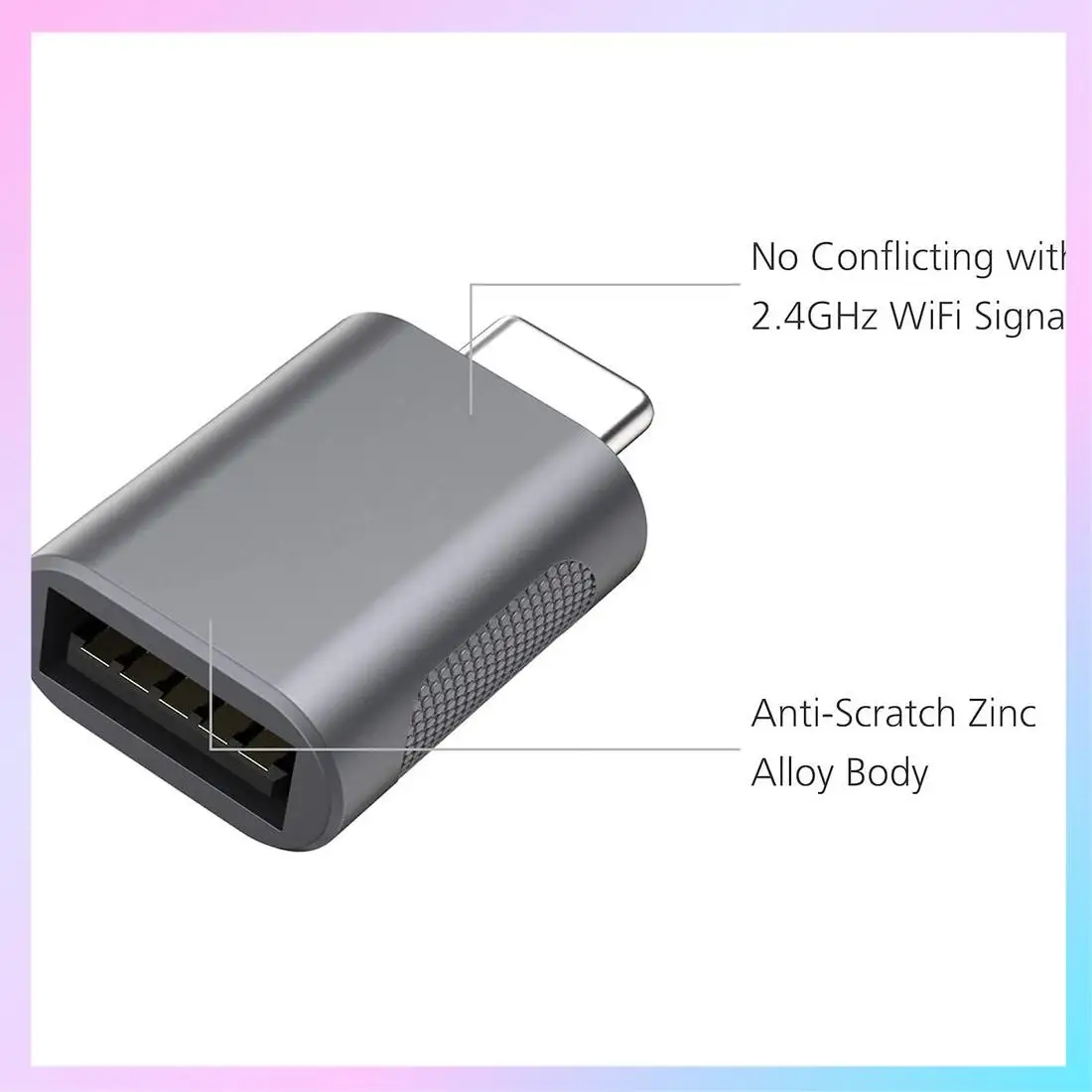 محول T23C USB C إلى USB 2-Pack، نوع C ذكر إلى USB 3.0 أنثى محول OTG لأجهزة الكمبيوتر المحمولة والشواحن والمزيد