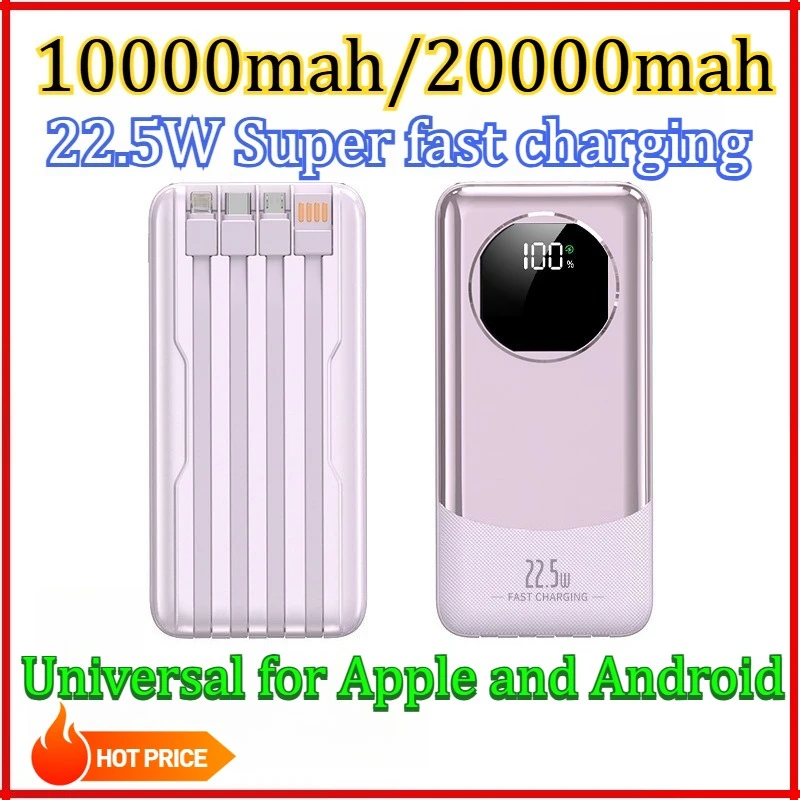 

Large Capacity 10000mAh 20000mAh Power Bank 120W Fast Charging LED Digital Display Portable External Battery For Iphone Android