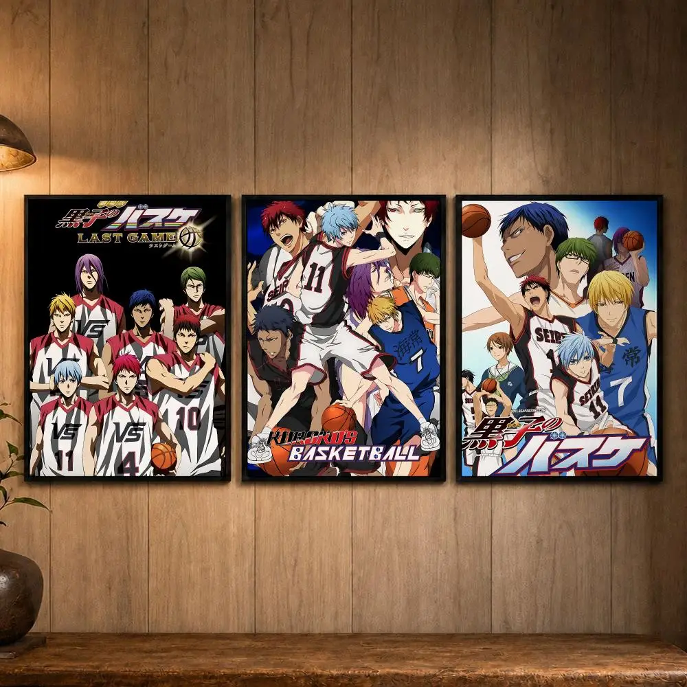 Universal Anime K-Kuroko's BasketballS Poster Self-adhesive Art Poster Decoracion Painting Wall Art White Kraft Paper Home Decor