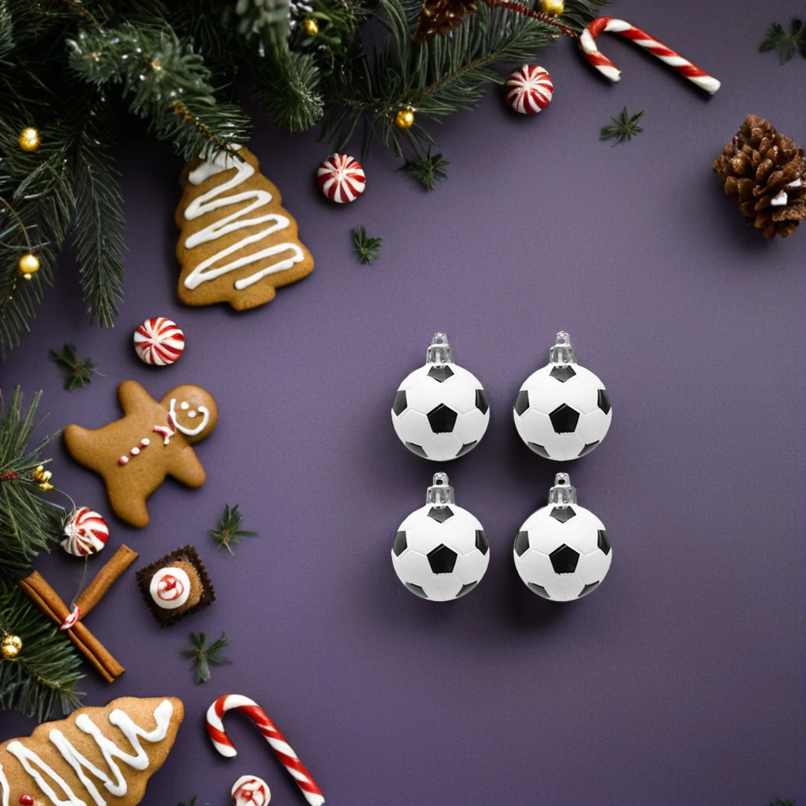

24 Pcs Decor Decorative Hanging Ornament Christmas Soccer Omaments Ball Decoration Football Decorations Christams Ornaments