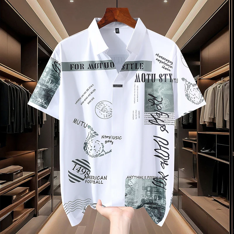 

Anti-Wrinkle Ice Silk Men's Short Sleeve T-Shirt Summer Thin Quick Dry Shirt Male Model Turn-down Collar Overhead Youth ...