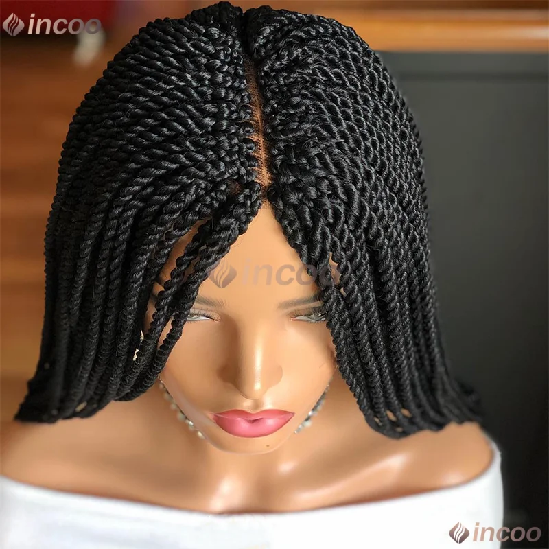 

Синтетические полные кружевные плетеные парики, блондинка, твист-косички, парики для чернокожих женщин, парики без узлов с волосами ребенка