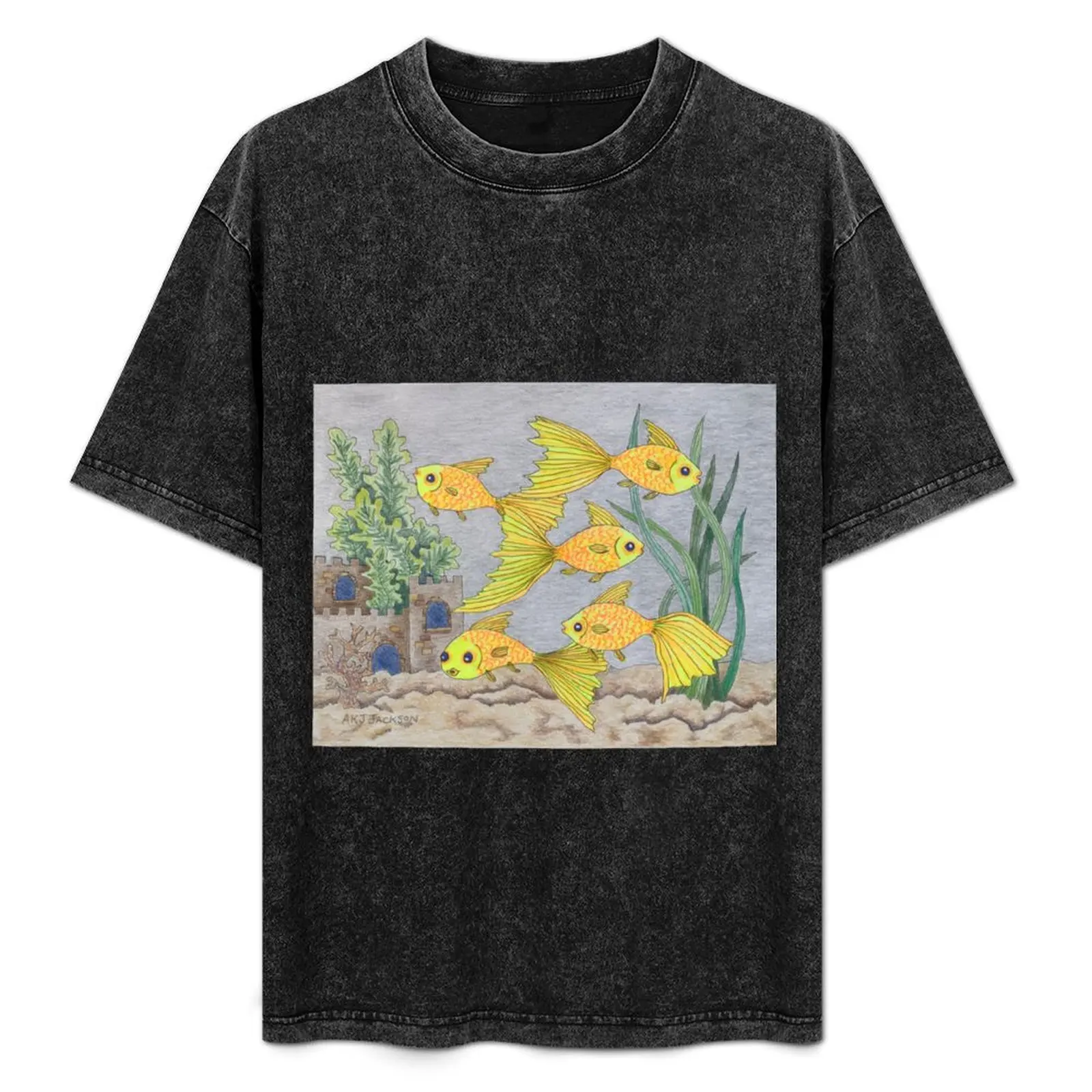 

Aquarium with Goldfish T-Shirt Basic Comfort Fit T-Shirt for Men