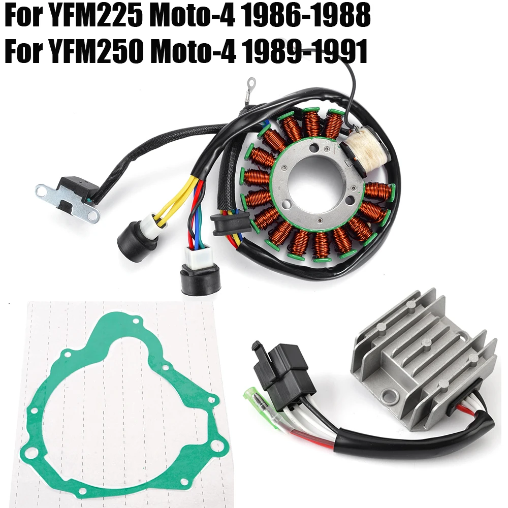 

Stator Coil Gasket + Regulator Rectifier For Yamaha YFM225 Moto-4 1986 1987 1988 / YFM250 Moto-4 1989 1990 1991