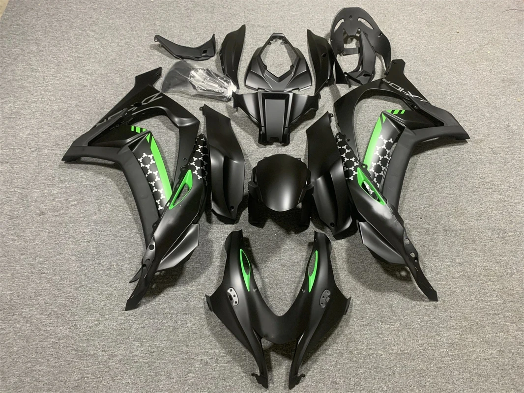 

Новый комплект обтекателей для мотоцикла из АБС-пластика, подходит для Kawasaki Ninja ZX10R 2016 2017 2018 годов, черный матовый корпус на заказ