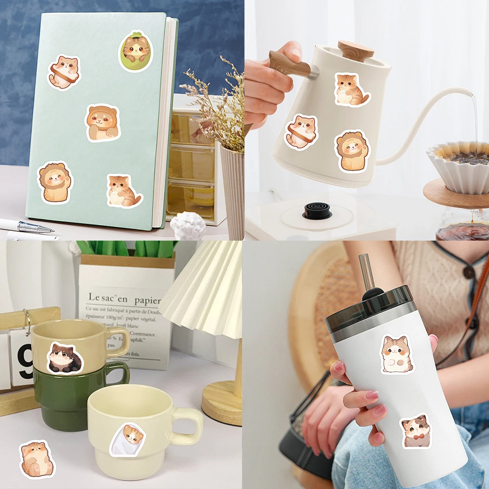 500ชิ้น/ม้วนการ์ตูนน่ารักรูปลอกสติกเกอร์รูปแมวของเล่นเด็กสมุดบันทึก DIY กระเป๋าโทรศัพท์แล็ปท็อปสติกเกอร์ตกแต่งสมุดภาพรางวัล