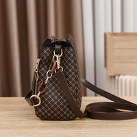 New Women Handbag Bag Luxury Design Bucket Shoulder Crossbody Bag Flip Check Print Large Capacity Single Shoulder Straddle Bag - Image 3