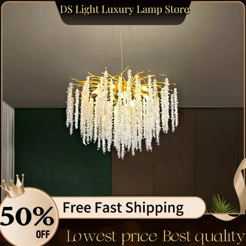 

Nordic Tree Branch Lustre Crystal Led Lights Modern Dining Table Pendant Chandelier Modest Ceiling Lamps for Room Home-appliance