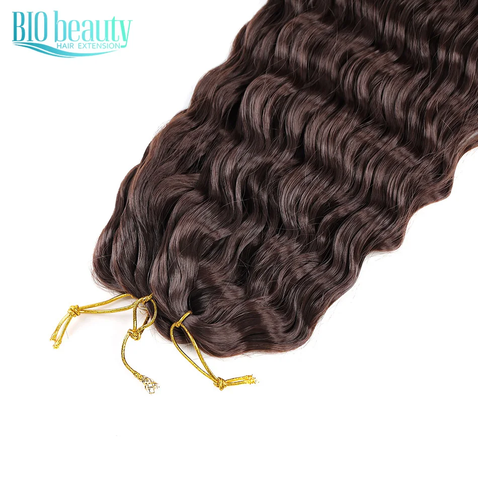 Extensions Capillaires Synthétiques Afro Ondulées au Crochet, Biologique, Style Ocean Wave, Tressage, Boucles, miles BIO, pour Femme