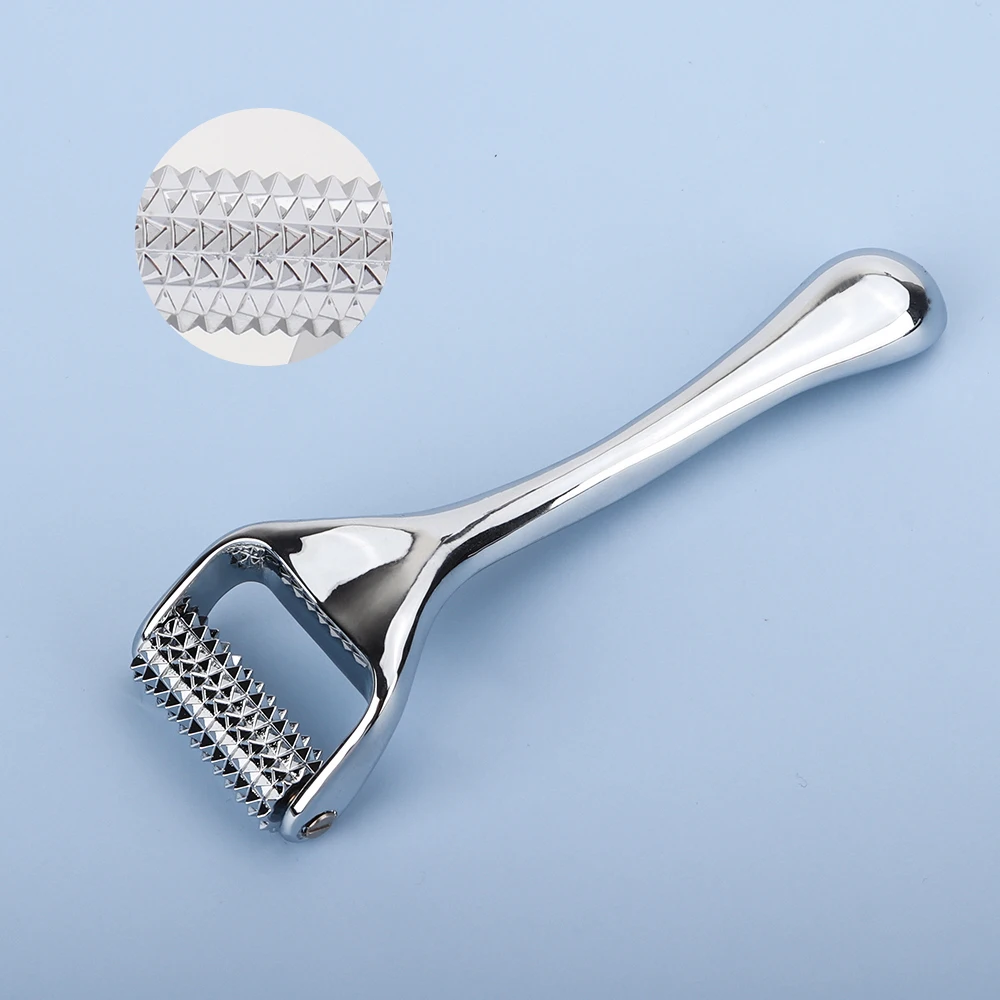 Microneedle Derma Roller Zilver Zinklegering Gezichtsnaald met roller Haargroei Huidverzorging Mesoroller Facial Rolling Microneedling Facial Wrinkle Remover Manual Massager Dermaroller for Face