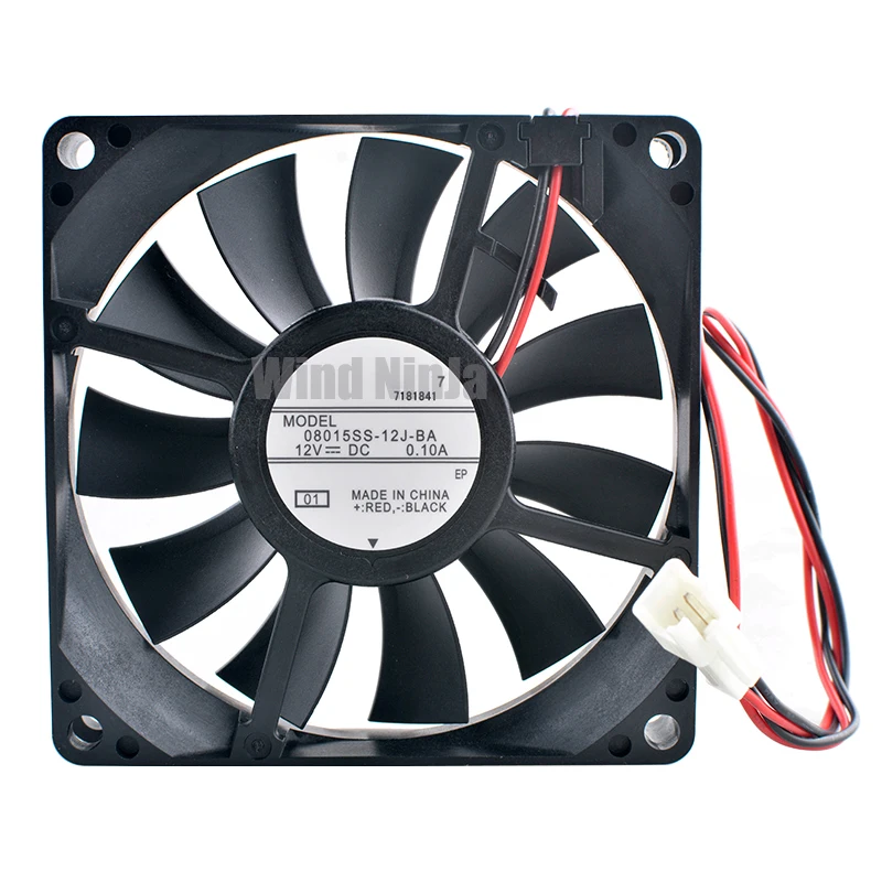 08015SS-12J-BA 8cm 80mm fan 80x80x15mm DC12V 0.10A 2lines Cooling fan cooler for refrigerator motor