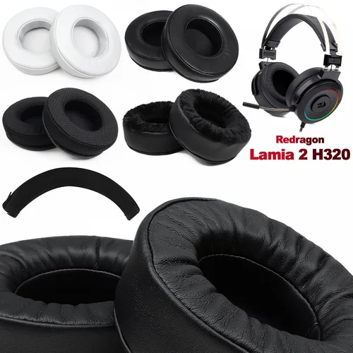 Almohadillas para auriculares Redragon Lamia 2 H320 SCYLLA H901, almohadillas de repuesto para auriculares, tela de malla, cubiertas para memoria, esponja, proteína suave