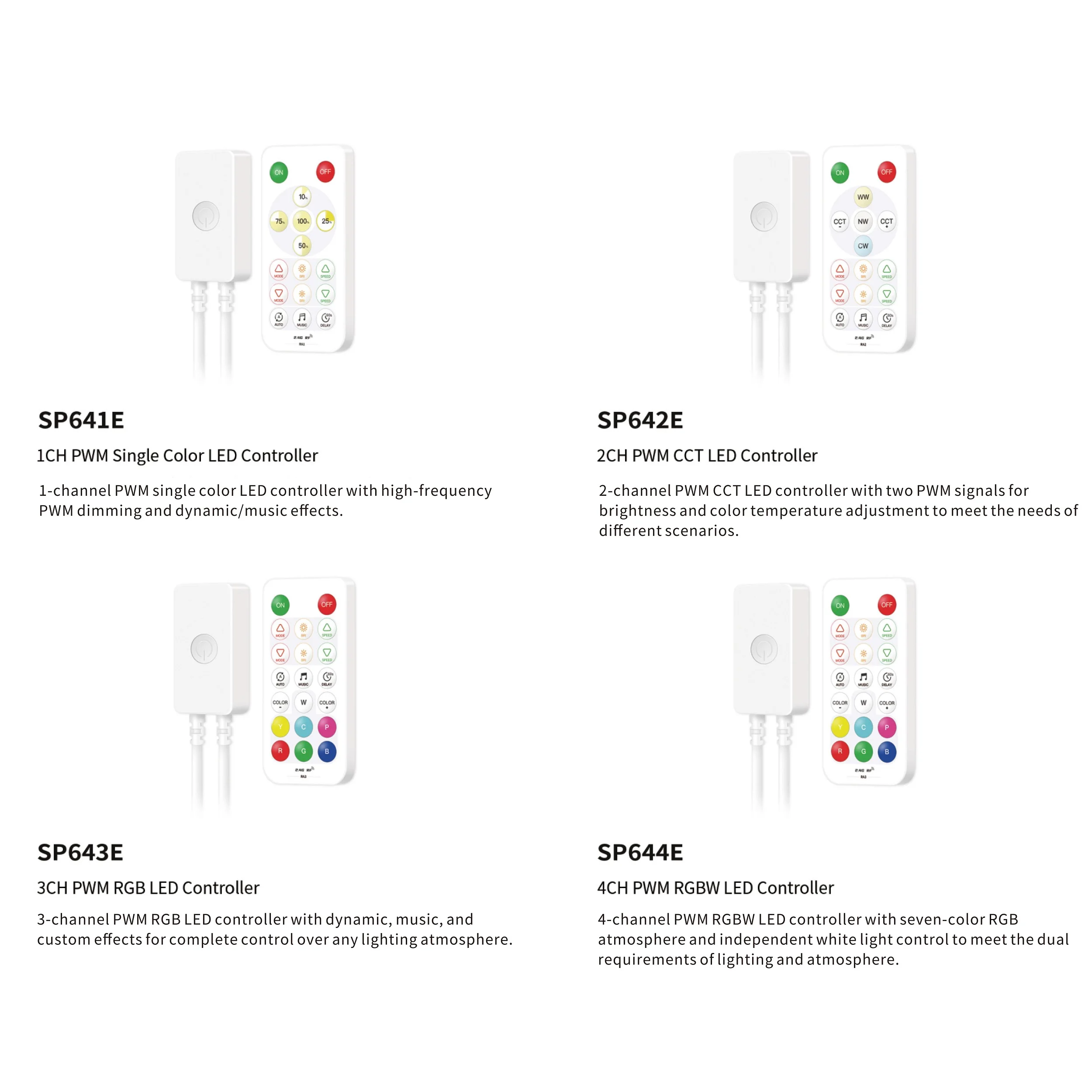 

Mini LED Controller SP641E -SP64CE APP BT RF WS2812B WS2811 WS2812 SPI FCOB Single Color CCT RGB RGBW RGBCCT LED Light Strip