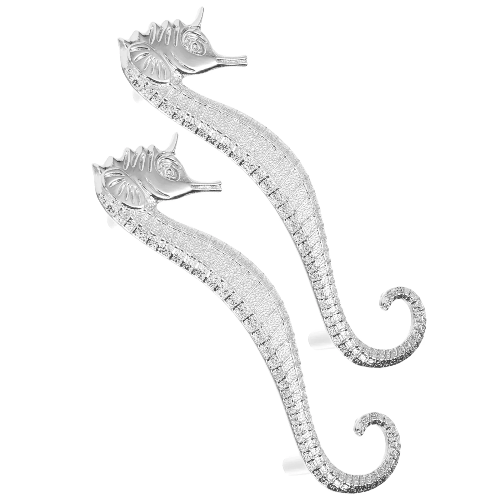 

Kitchen Drawer Pull Seahorse Handle Door Knob Silver Zinc Alloy Dresser Knobs