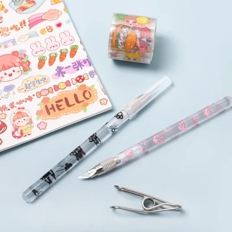 Kawaii Cat Paw Utility Knife, Portable Pen Knife, Box, Envelope Opener, DIY Scrapbooking Stickers Paper Cutter, Handmade Cutting Tool