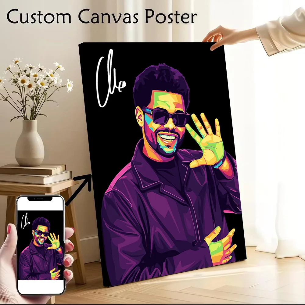 The Weeknd Pop Art Portrait Canvas Wall Arts Poster Customizable Pictures Printing for Room Decorative Picture Wand Deko Bedroom