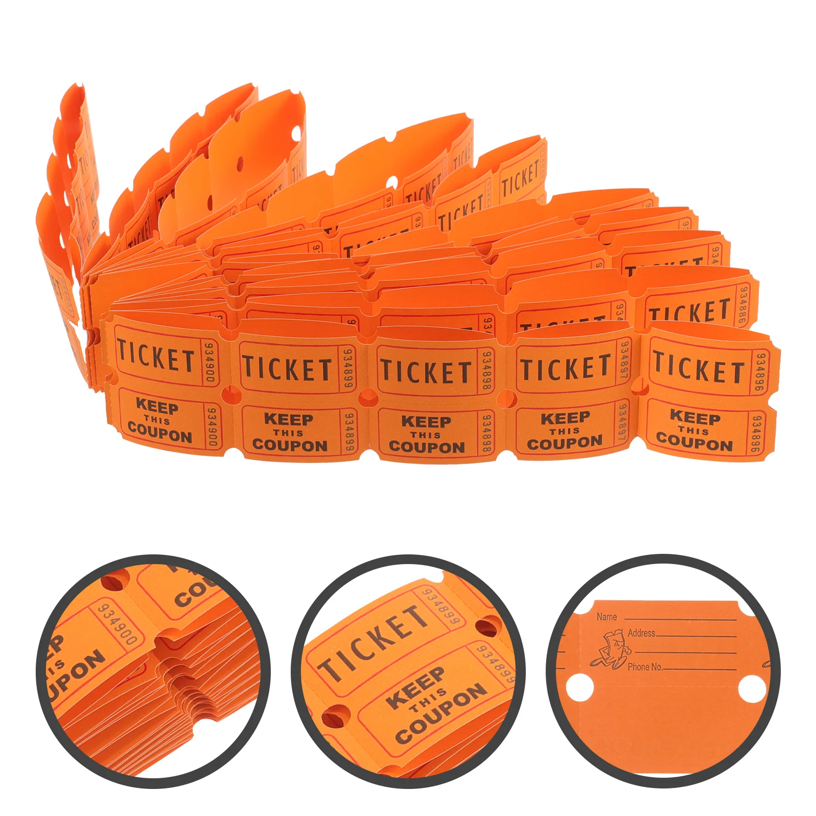 100 Pcs Fake Parking Ticket Lottery Tickets Raffle Electronic Orange Paper Single Baby