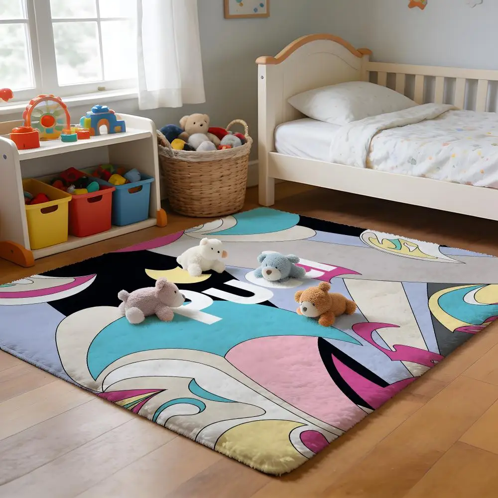 

Floor Mat Soft Flannel Rug Non-Slip Absorbent Mat for Bathroom Bedroom Home Decor E-emilio P-pucci logo