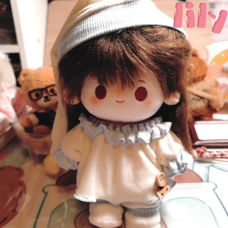 

Плюшевая игрушка, 20 см, хлопковая кукольная одежда, милый супер милый пижамный комплект без атрибутов, замена куклы с изысканным декоративным подарком