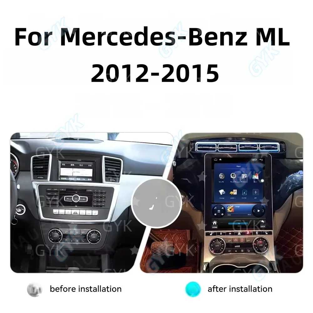 12.1'' Android 14.0 Auto For Mercedes-Benz ML 2012 2013 2014 2015 Upgrade GPS Navi Car Radio Automotive Multimedia Stereo Head