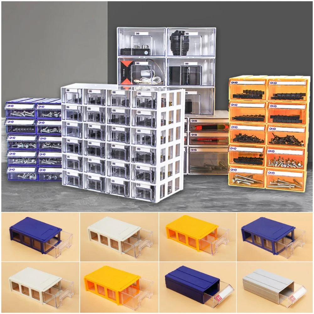 Multicolor Drawer Style Storage Box Plastic Component Screws Sorting Organizing Boxes Hardware Parts Shelves Tool Storage Case