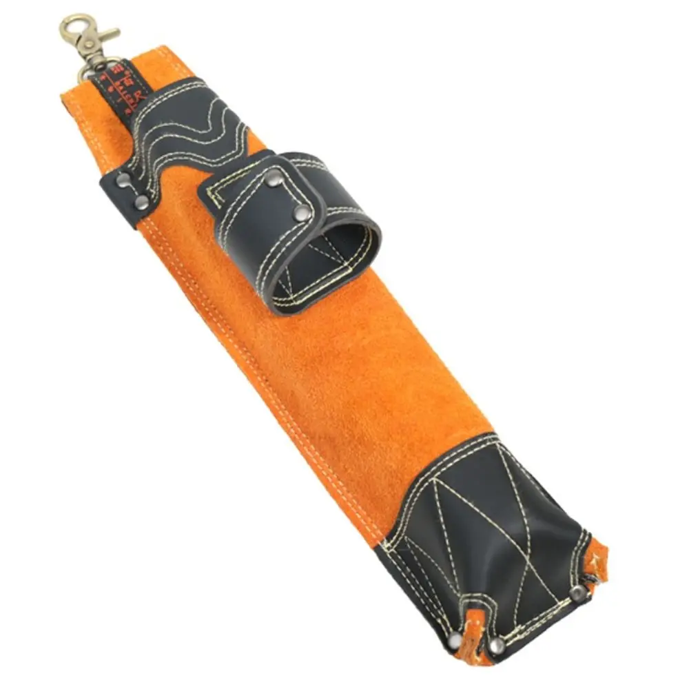 Forte custodia per asta di saldatura Portaelettrodo per saldatura resistente all'usura e alle alte temperature con gancio in pelle bovina