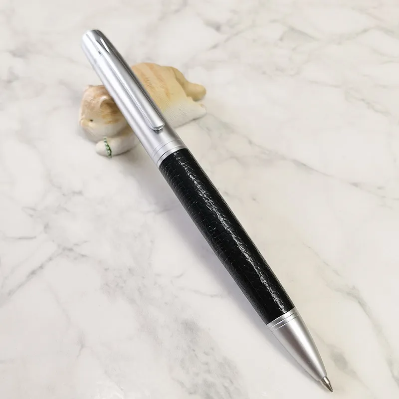 LIQIN 800 Black Blue Leather Rollerball Pens Rotating Core Oil Pen Brass Pen Teacher School Office Supplies Calligraphy Pen