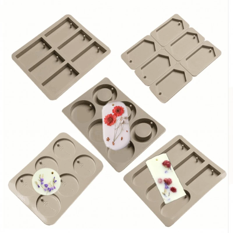 DIY Silicone Clay Aromatherapy Tablets Molds Hanging Ornaments Wax Molds Flower Soap Mold Craft Accessories Soap Mold m594