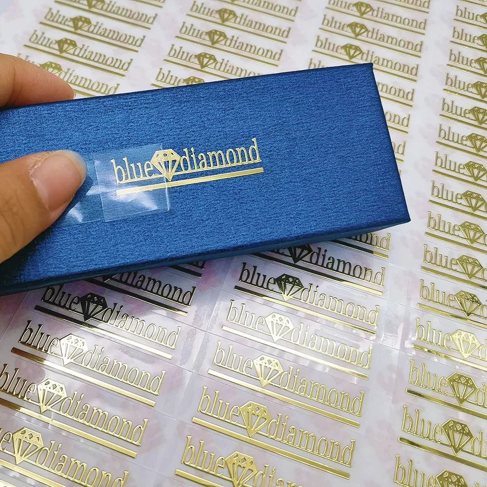 100PCS Custom 3D Logo Sticker UV Transfer Gold Silver Waterproof Stickers Personalized Adhesive Metal DIY Decal Brand Letters