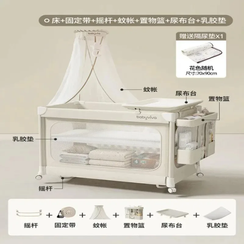 

Movable multi-function folding bed, which can be spliced and portable