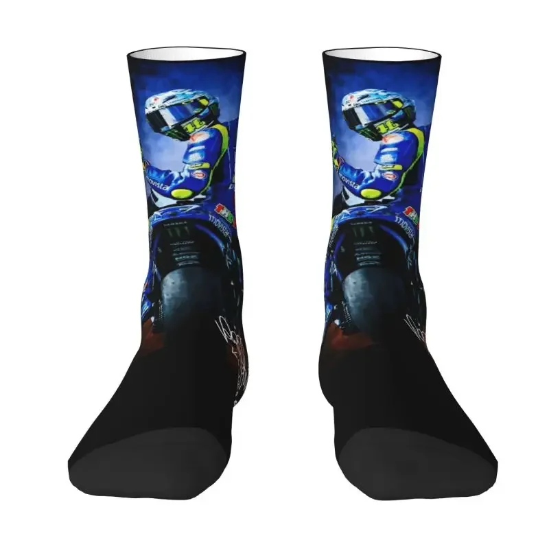 Y2K Fashion Print Motorcycle Racing Rossi For Men Women Stretchy Summer Autumn Winter Crew Socks