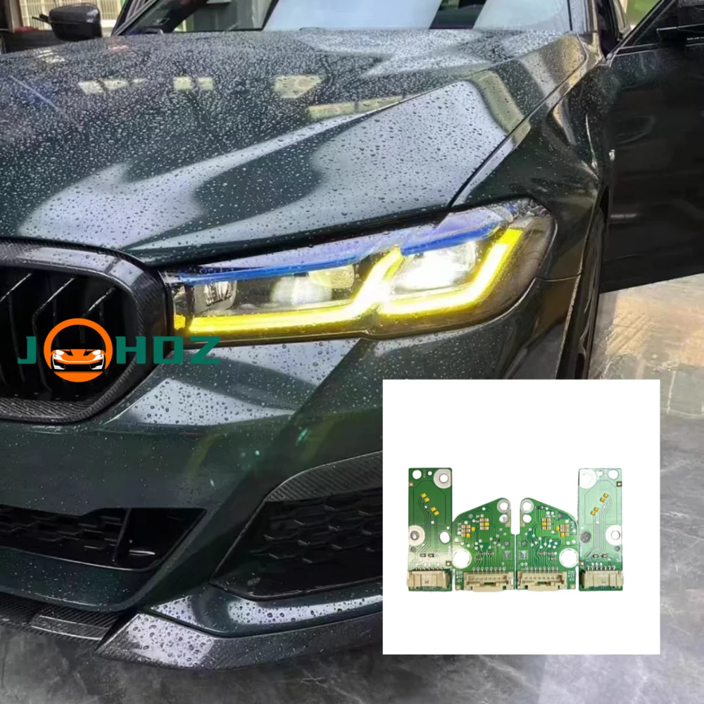 

JHDZ For BMW 5 Series G30 M5 F90 Facelift LED/Laser Headlights DRL LED Boards Chips Yellow Amber Red Daytime Running Lights