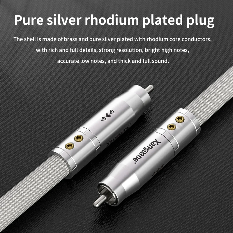 Xangsane pure silver coaxial audio cable with rhodium plated platinum plug 75 Ω cable output SPDIF digital decoding TV amplifier