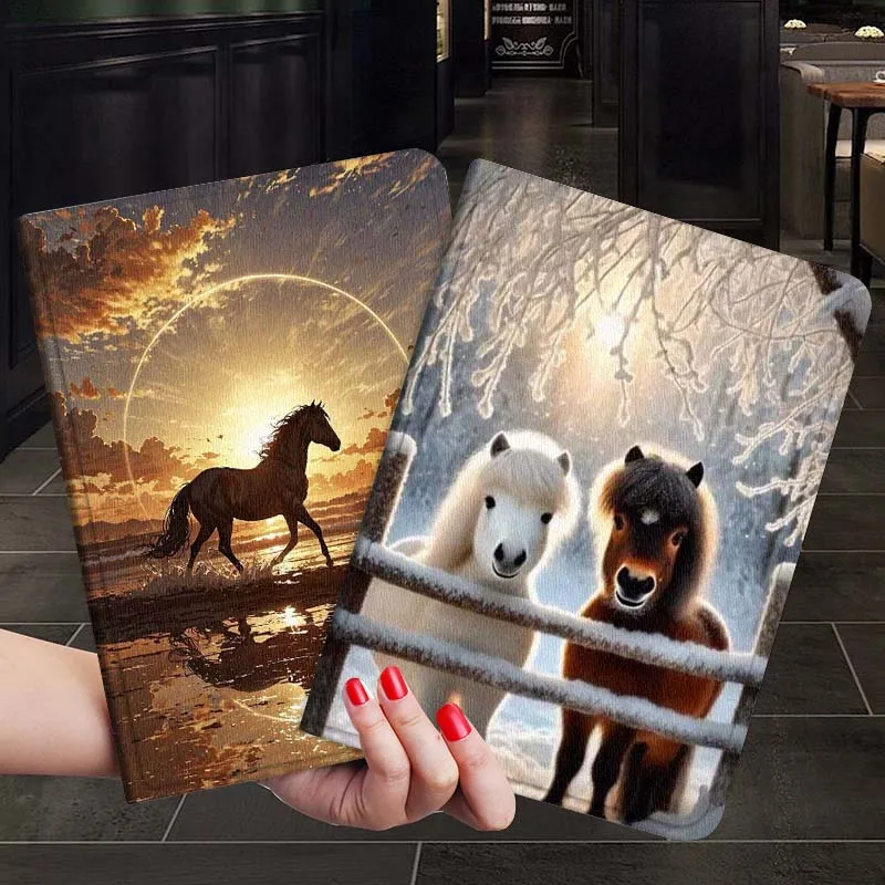 

Чехол для планшета с изображением лошади и заката для Xiaoxin Lenovo Tab P12 Extreme Legion Y900 Idea Pro GT 12.1 2025, складной, в подарок