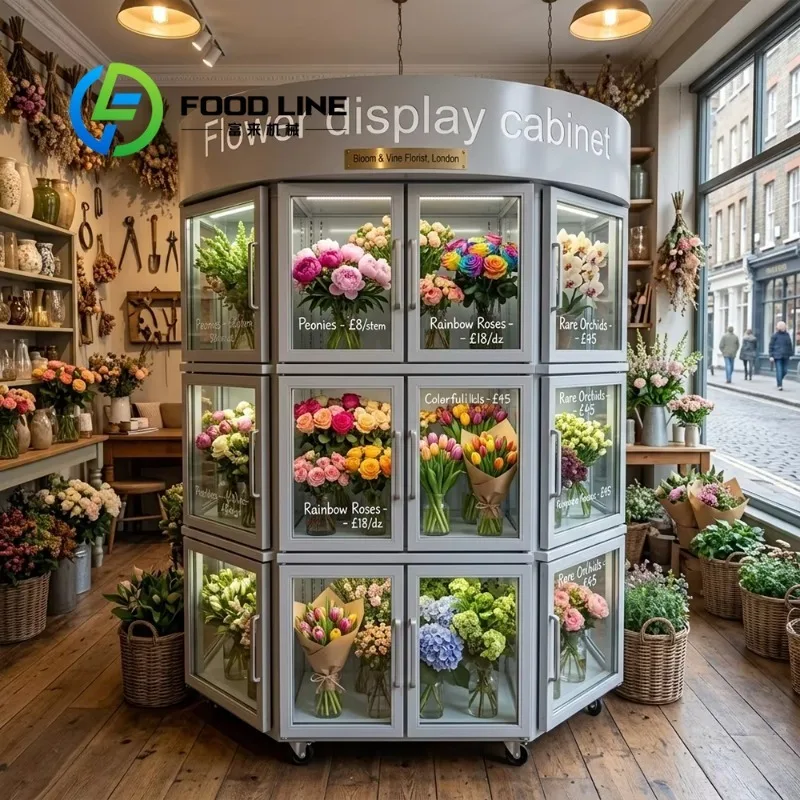 Automatic Flower Selling Machine Real‑time Sales Data Check Intelligent Fresh‑keeping Cabinet For Florist Side‑business