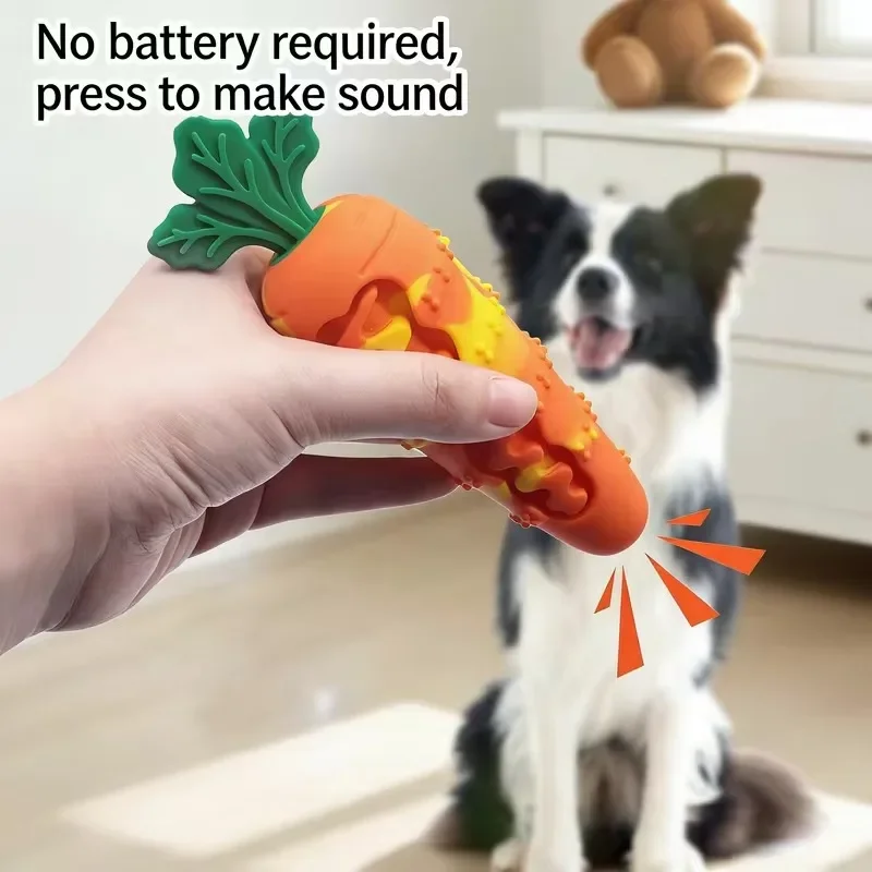 Interactive Carrot Sound Chewing Toy Bite-resistance Carrot Shape Dog Sound Squeaky Toy Teeth Grinding Squeaky Design