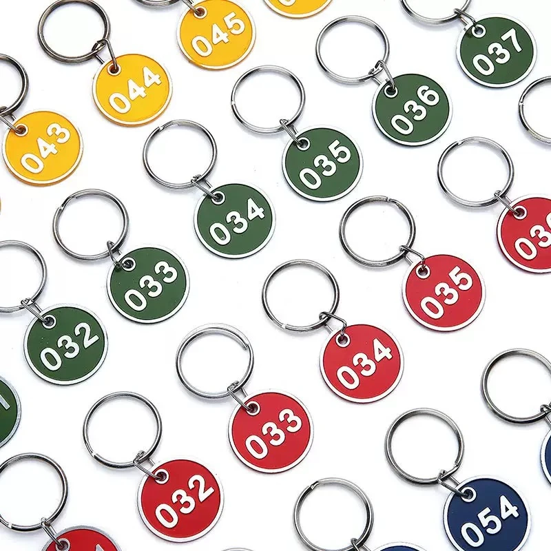 100Pcs Aluminium Alloy Storage Tags Metal Numbers Plates Numbered Key Numbered Tags 1-100