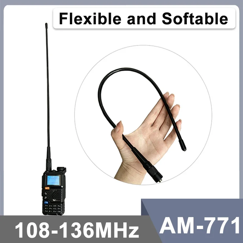 AM-771 Antenna Air Band 108-136Mhz For Quansheng UVK5 UVK6 UV5R Plus Baofeng UVK5M Radtel Rt-490 Rt-68 4b Rt-830 Walkie Talkies