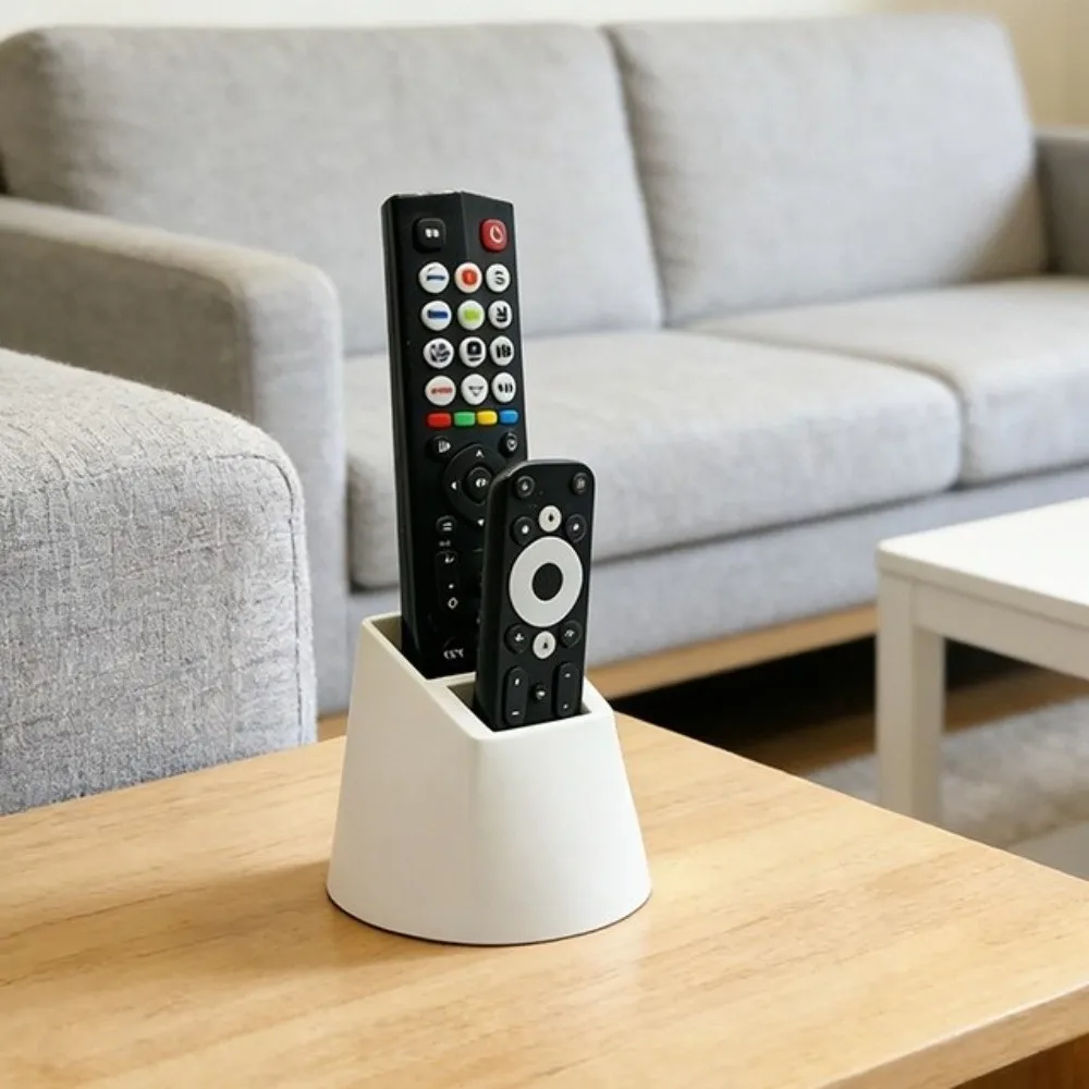 2-Hole Remote Control Holder Plastic Save Space TV Remote Organizer 3D Printed Non-Slip Base Desktop Storage Box Televisions