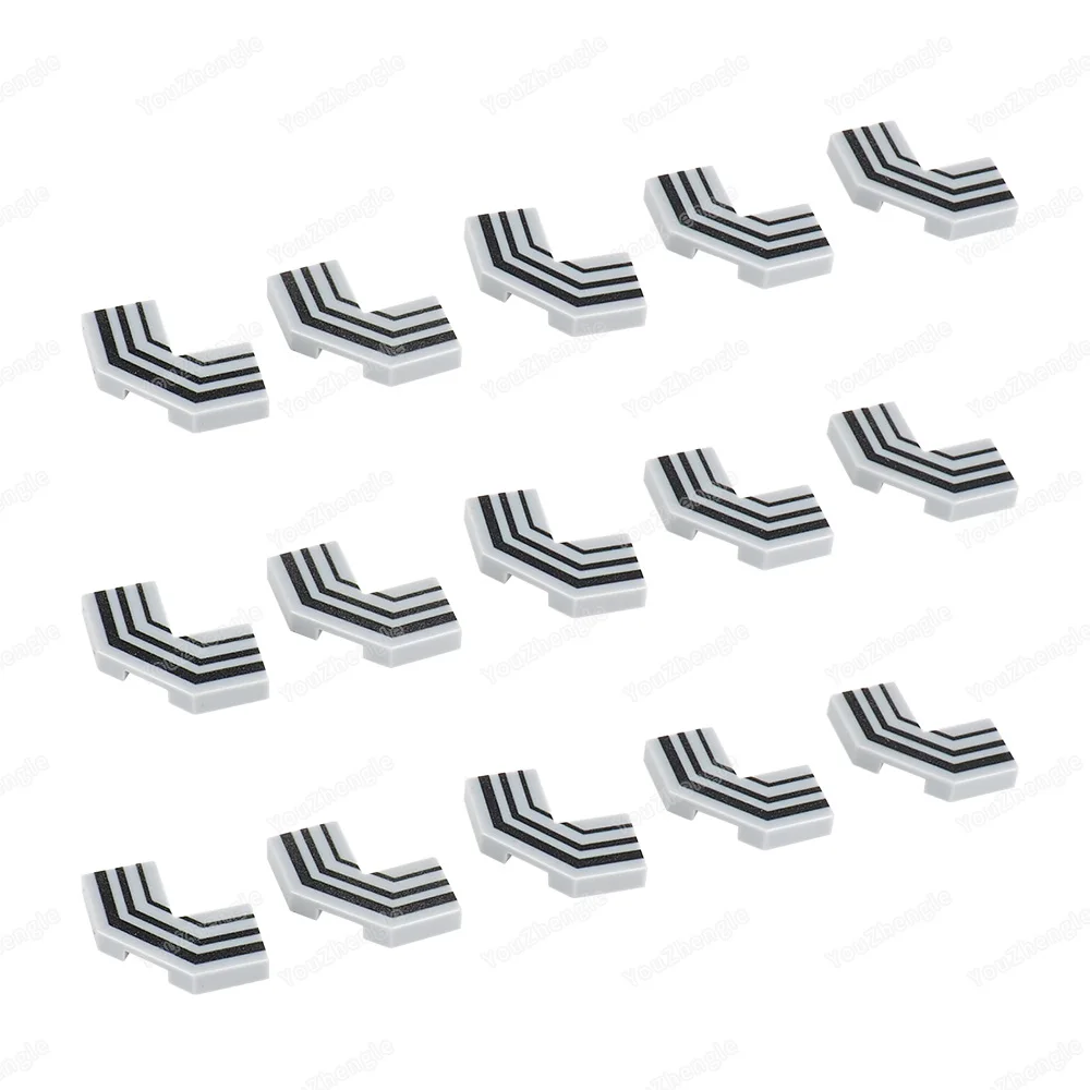 Blocs de construction à motif de ligne noire, coins biseautés, carreaux à facettes modifiés, figurines MOC imprimées, modèle de scène militaire, jouets cadeaux pour garçons, 27263