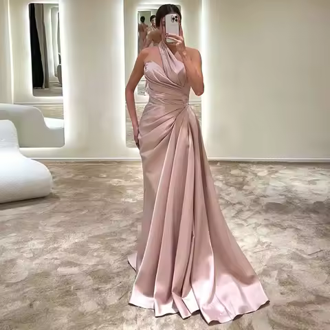Special Occasion Dresses Elegant Satin Sheath/Column Party Dress Lilac Strapless Pleat Ruched Draped Evening Dress Long 2025