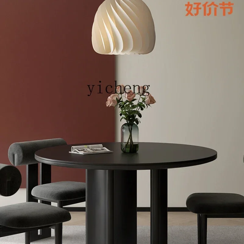 XL simple round dining table Nordic solid wood restaurant household small apartment dining table