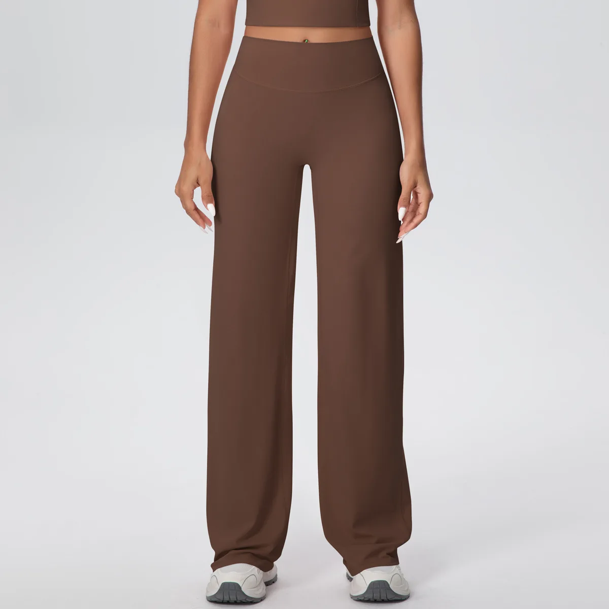 Women's Brushed High-waist Wide-leg Pants Sports Casual Loose Yoga Pants Pocket Hip-lift Comfort Ftness Casual Leggings For Tall